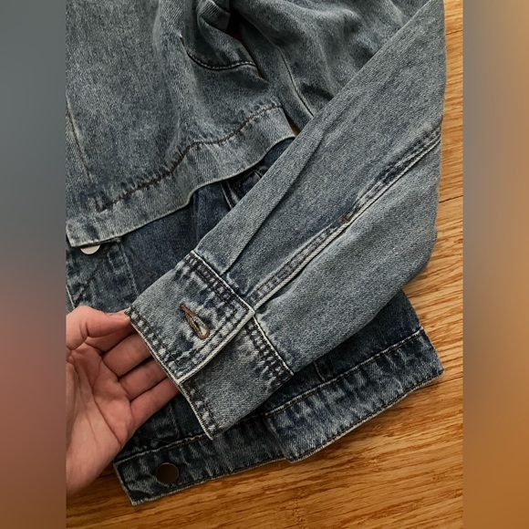 VICI layered two tone patchwork denim jacket - Picture 6 of 12